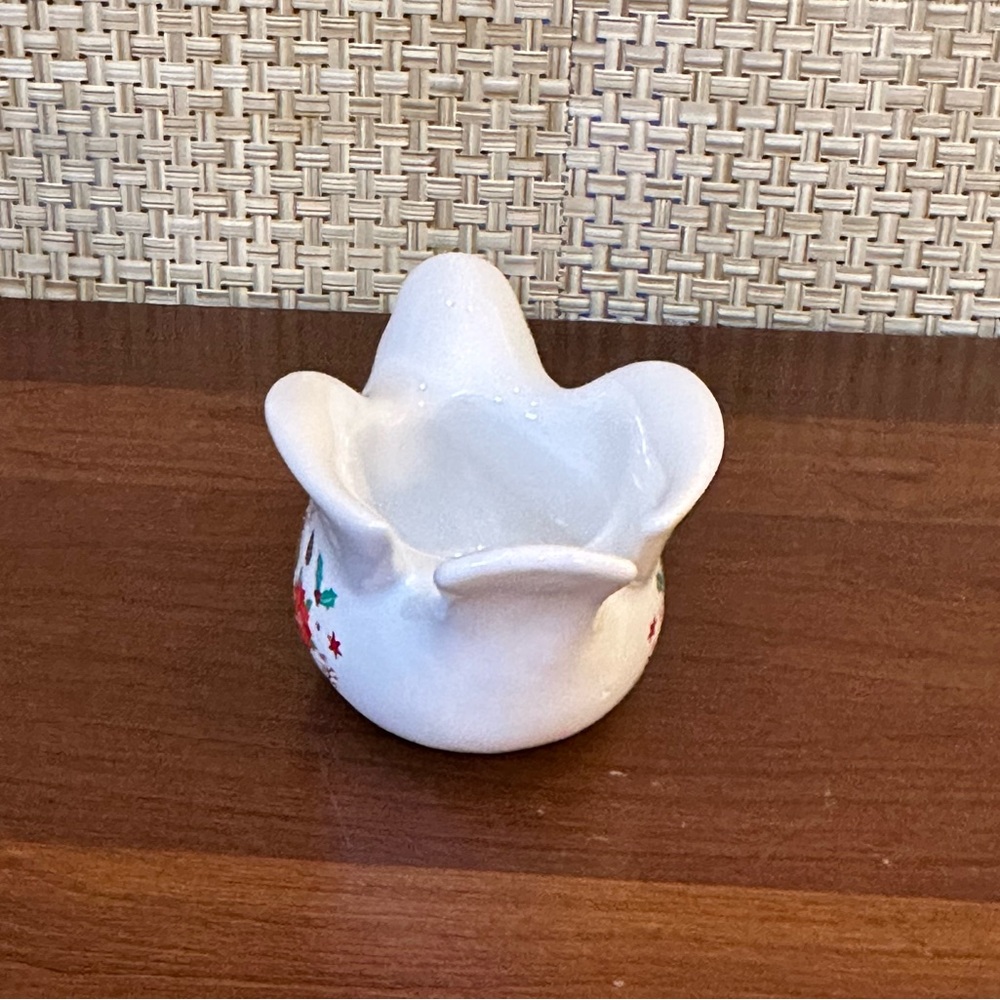 🎄🌟HP🌟Yankee Candle White Ceramic Peace Dove Poinsettia Tea Light Holder - Picture 5 of 9